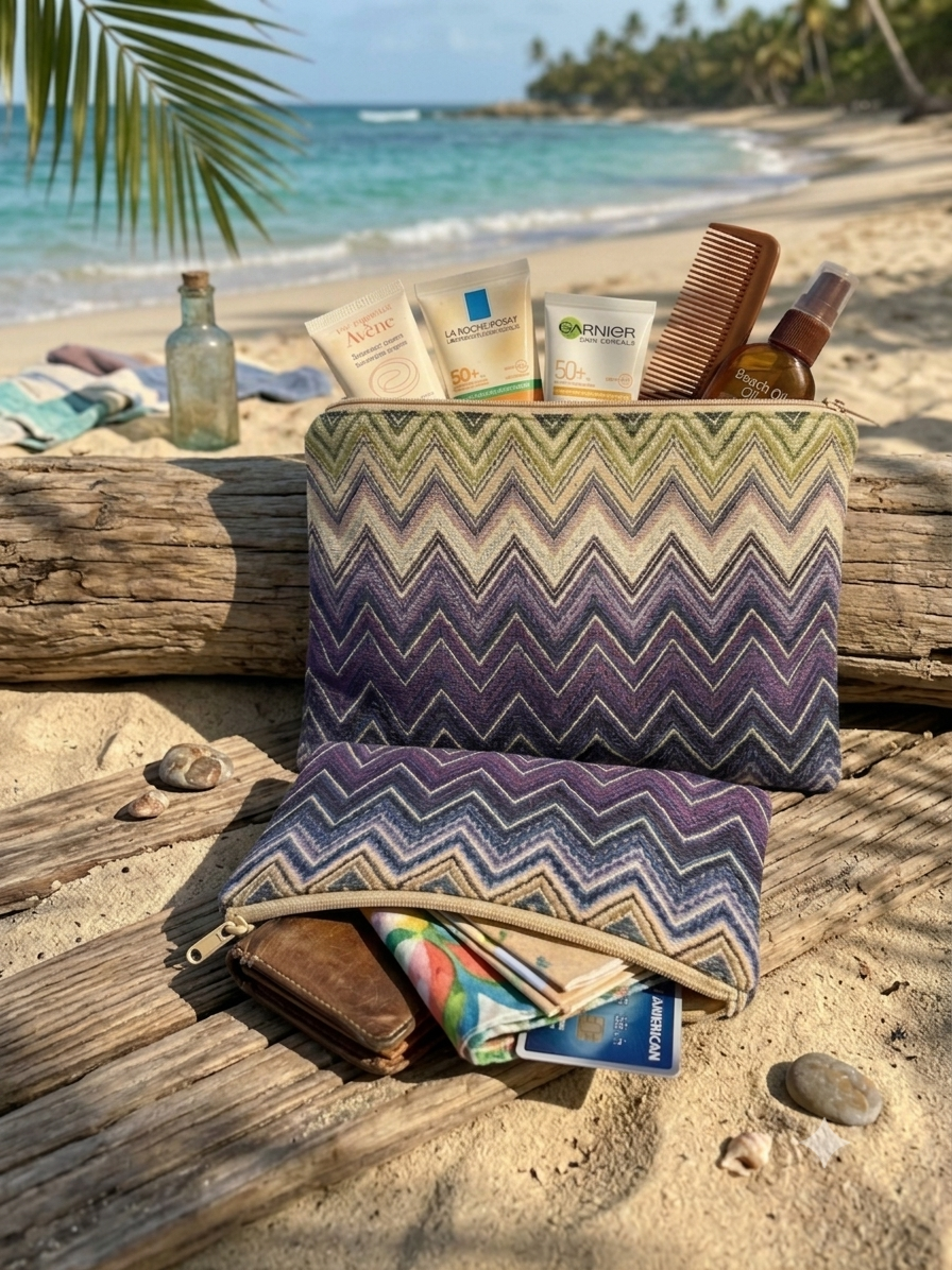 Set Deluxe Kaleido | Coppia di Pochette Artigianali da Mare e Viaggio