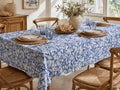 Tovaglia fantasia mare blu e bianco in cotone - Blue and White Coastal Tablecloth – 100% Cotton Mediterranean Style