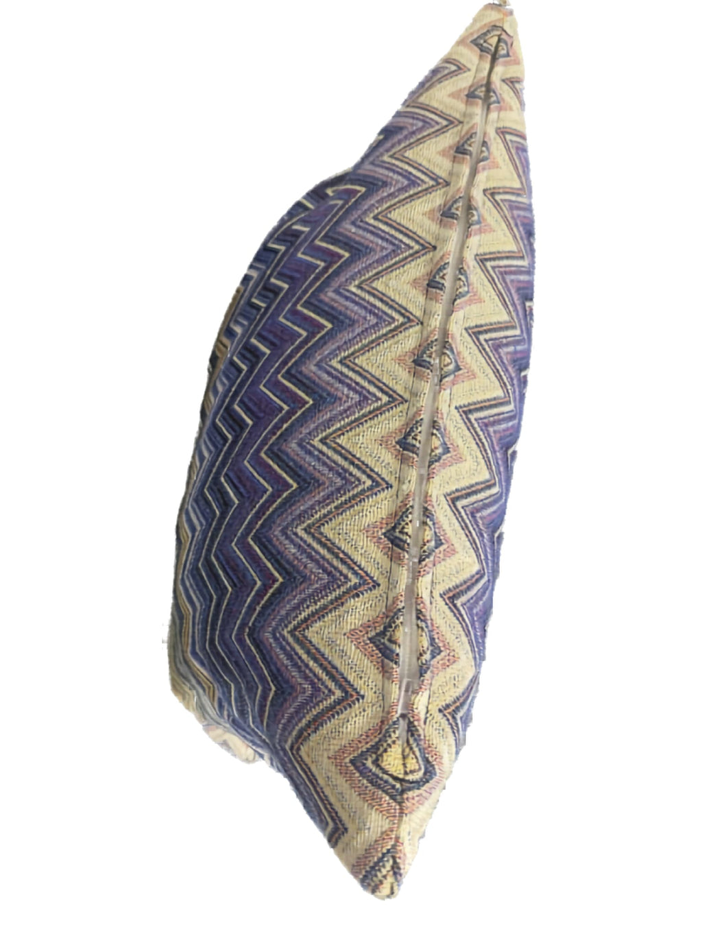 Federa Copricuscino in Tessuto Gobelin Zig Zag con Zip e Imbottitura