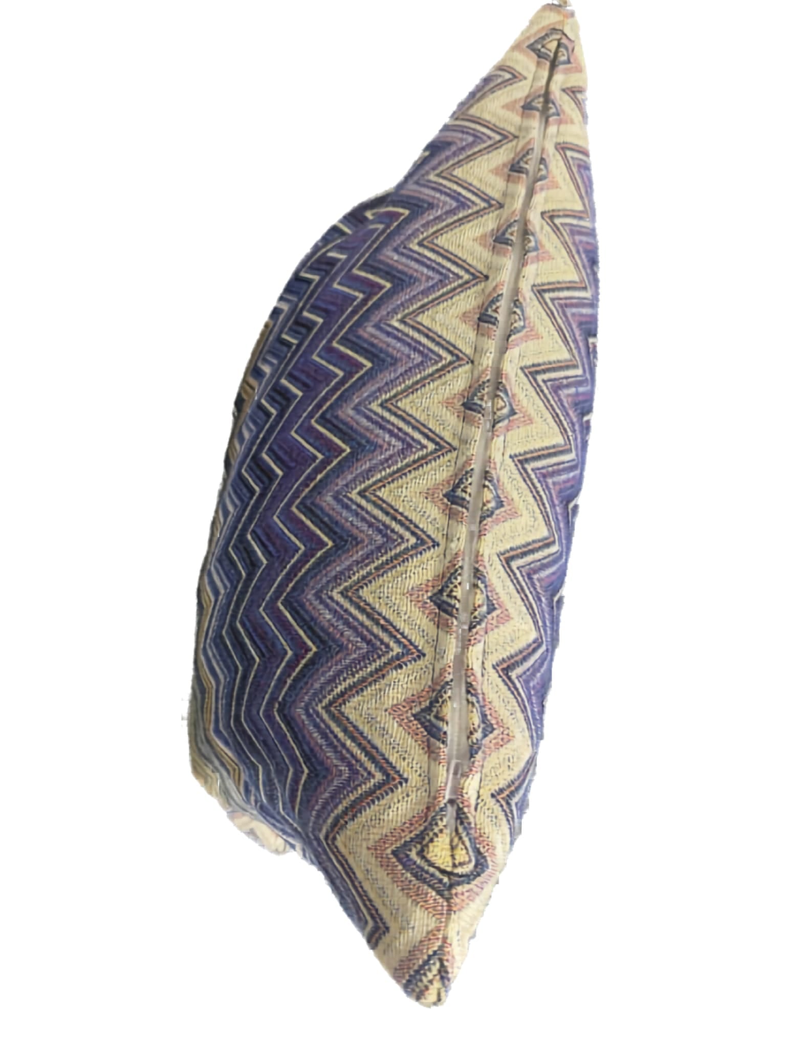 Federa Copricuscino in Tessuto Gobelin Zig Zag con Zip e Imbottitura