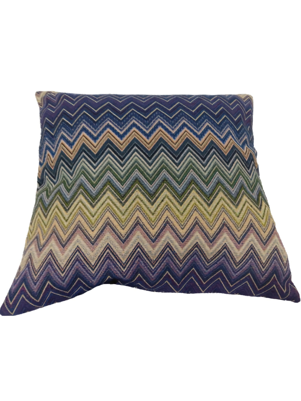 Federa Copricuscino in Tessuto Gobelin Zig Zag con Zip e Imbottitura