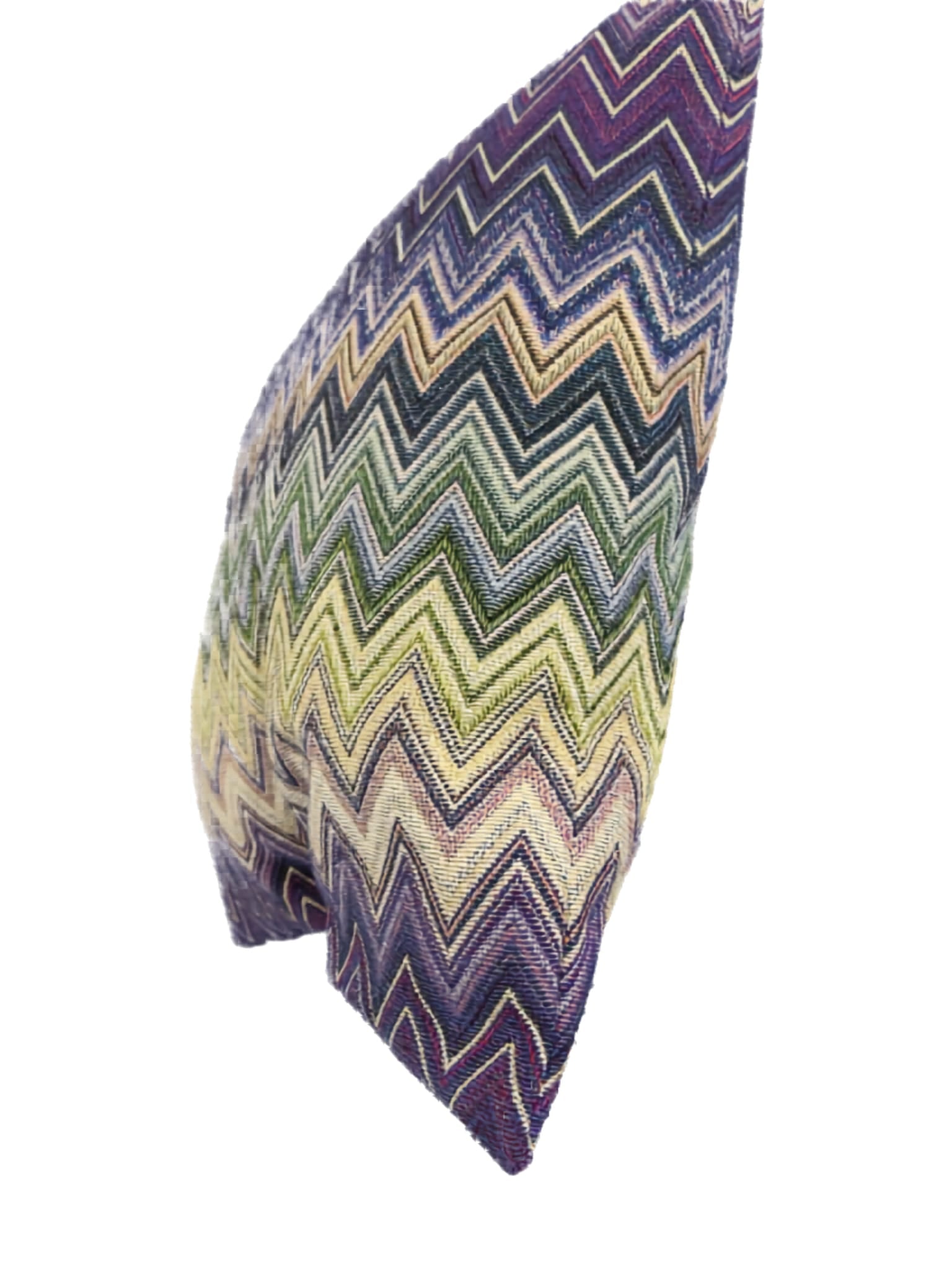 Federa Copricuscino in Tessuto Gobelin Zig Zag con Zip e Imbottitura