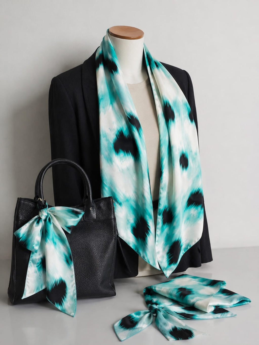 Trilogia di Seta Aura | Set Sartoriale Foulard e Nastri Coordinati