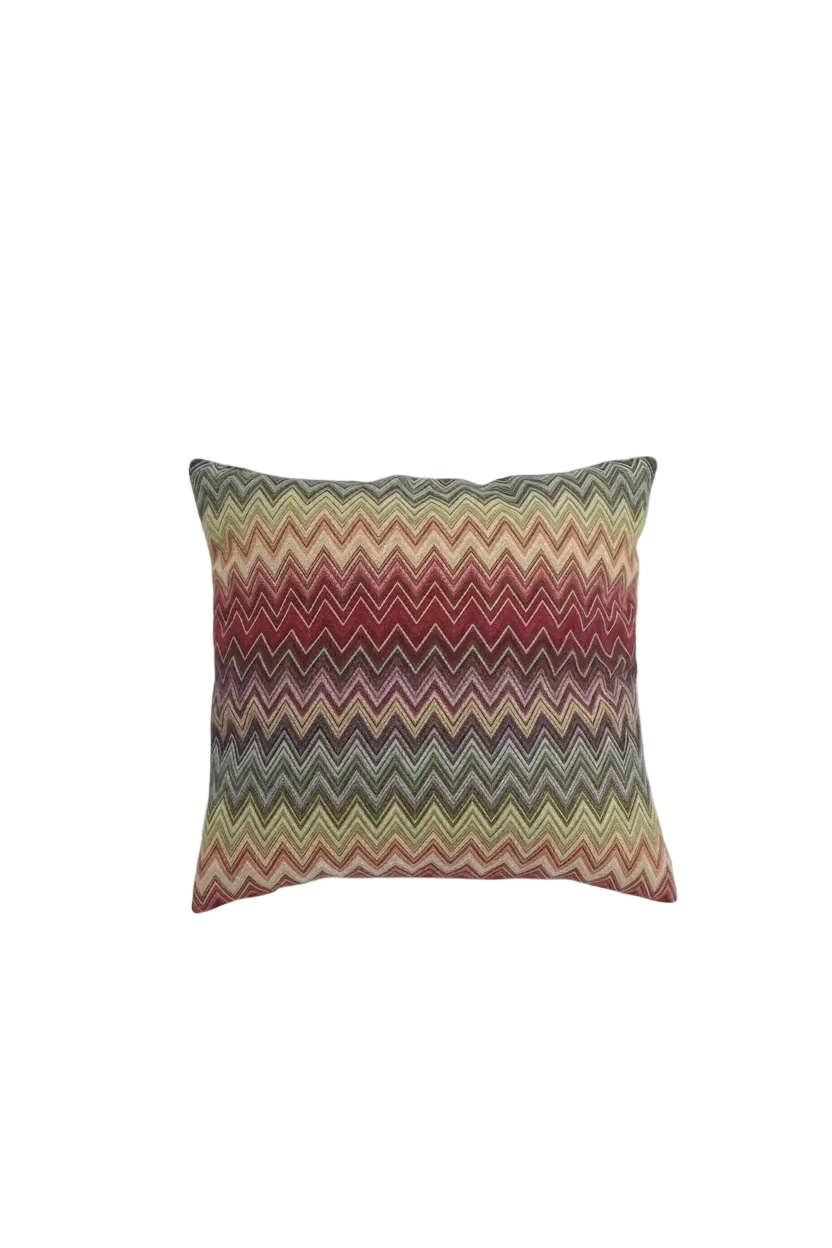Federa Copricuscino Gobelin Zig Zag con Zip e Imbottitura | Handmade Throw Pillow Cover | Cuscino Decorativo Artigianale | Made in Italy