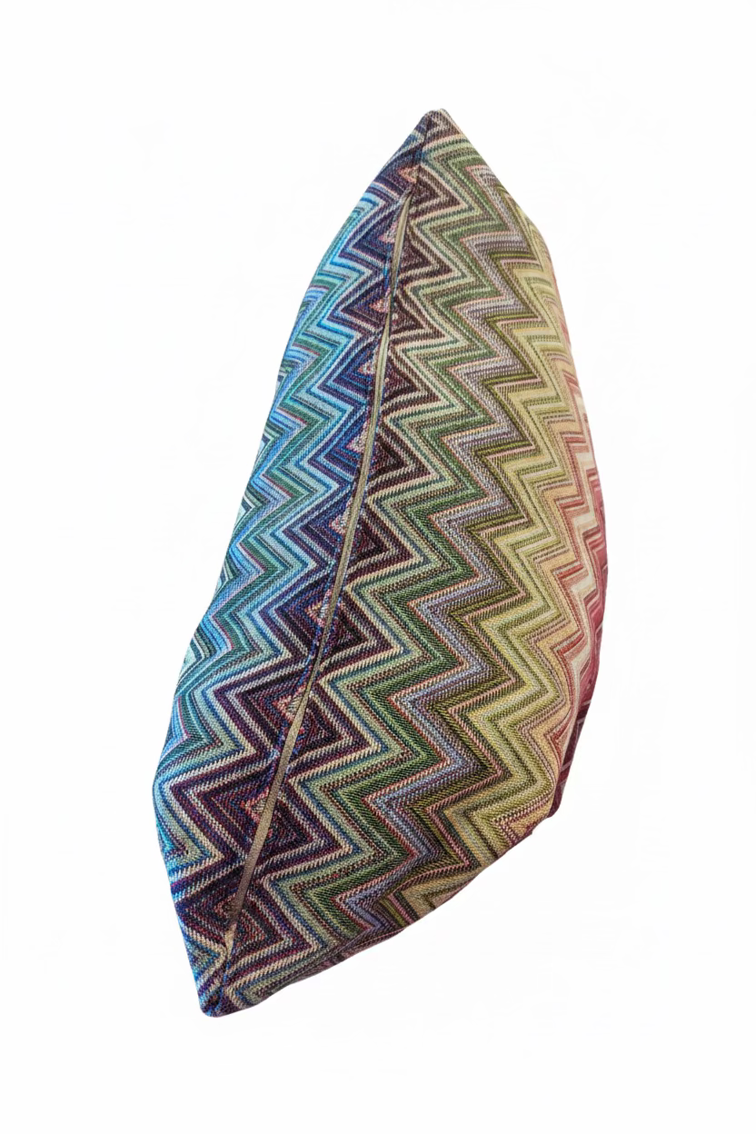 Federa Copricuscino Gobelin Zig Zag con Zip e Imbottitura | Handmade Throw Pillow Cover | Cuscino Decorativo Artigianale | Made in Italy